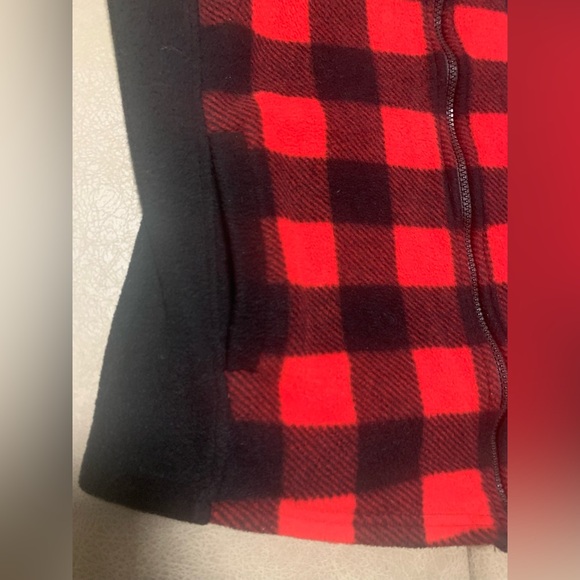 CHAPS Petite Womens Red Buffalo Soft Fleece Sherpa Collar Vest Size P Medium - Picture 4 of 7